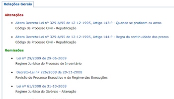 Todas as rela��es relevantes, devidamente destacadas do texto para uma consulta f�cil.