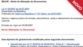 Receba alertas por email quando os diplomas recebem altera��es.